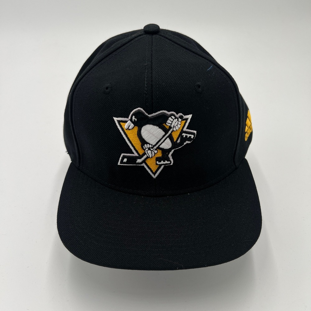 Adidas Pittsburgh Penguins NHL Black Snapback Flat Bill Hat Adjustable Cap